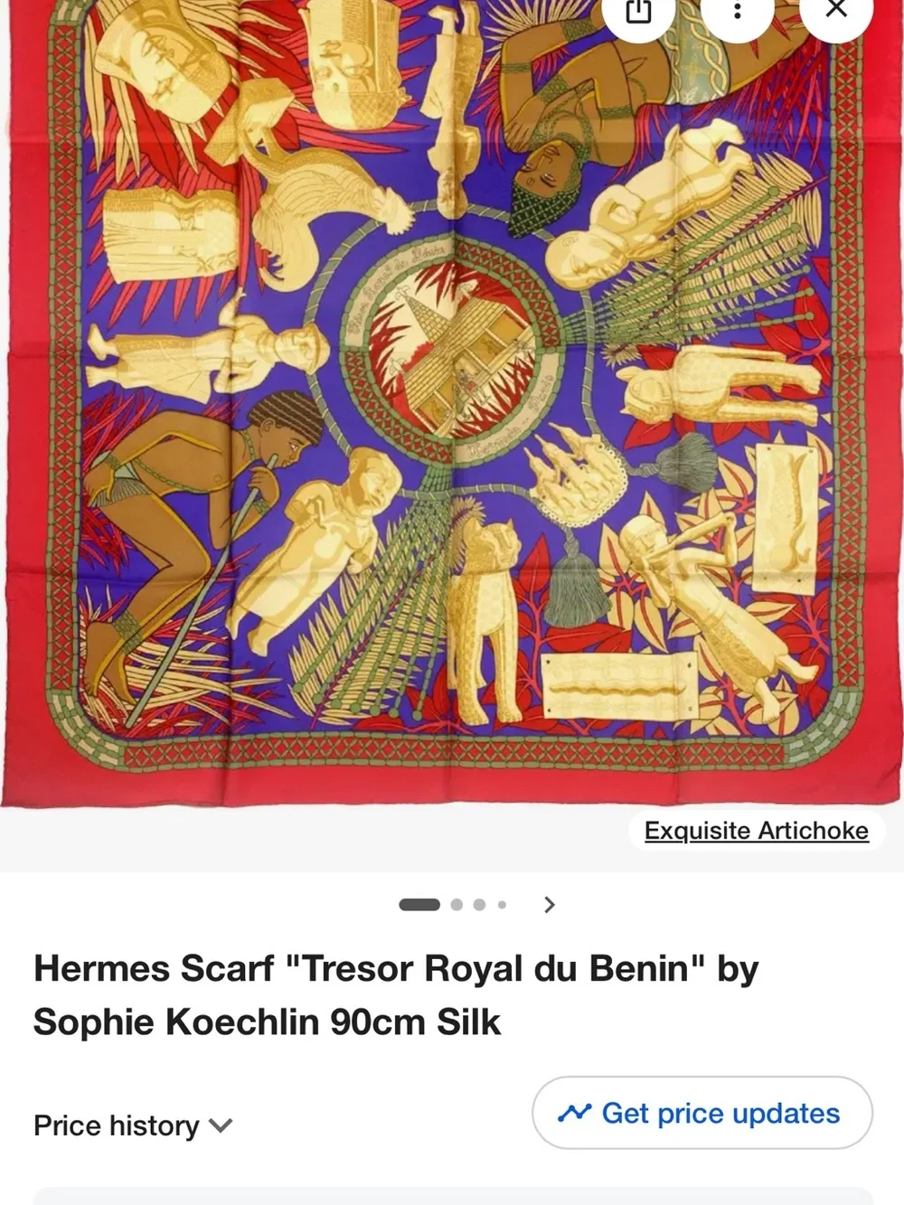 Vintage 90’s Hermes Silk Scarf IN ORIGINAL BOX tag